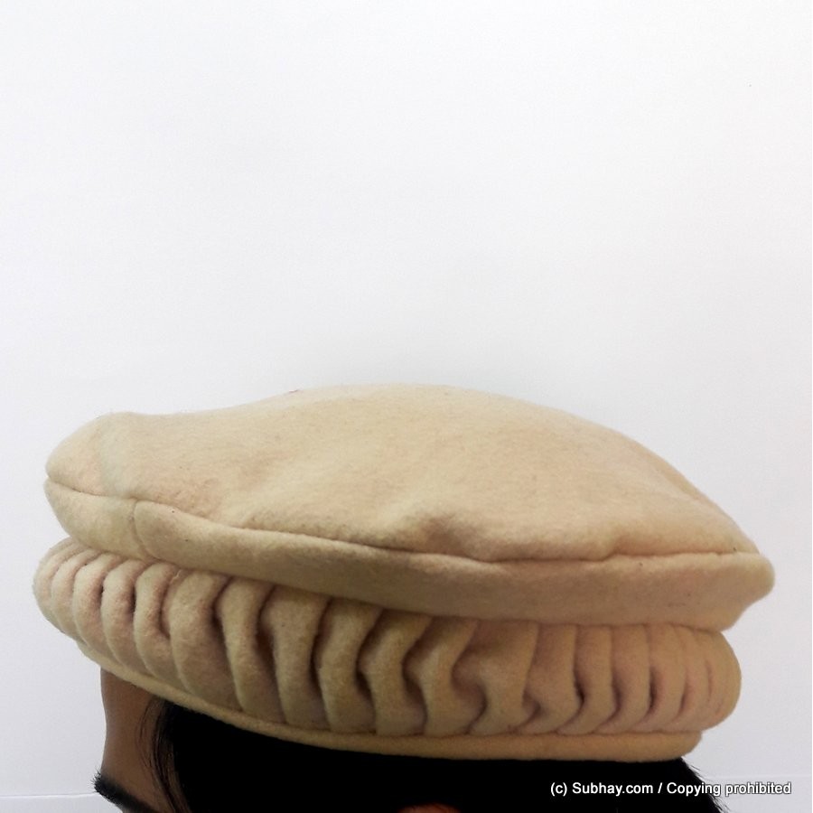 Beige Lahori Style Chitrali Caps or Pakol / Peshawari Cap HCC-04-2